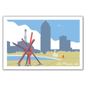 Carte postale colorée Des Moines