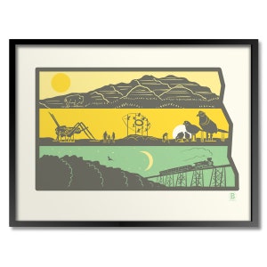 Layers of North Dakota Print