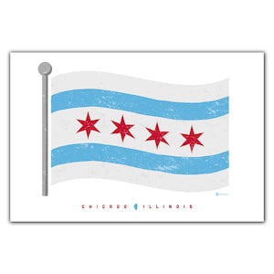 Cartão postal da bandeira de Chicago