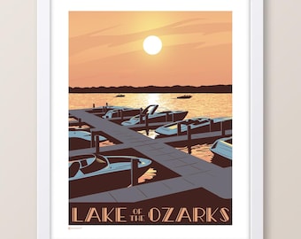 Atardecer en el lago de los Ozarks - Impresión de Misuri