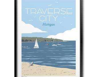 Traverse City Bay Michigan Print