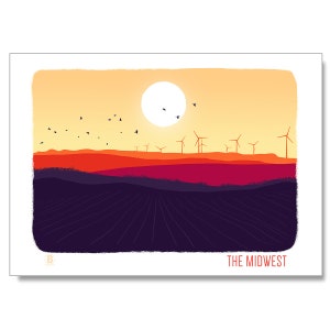 De Midwest wenskaart