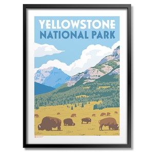 Yellowstone National Park Bison Valley Print