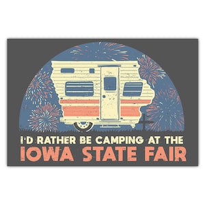 Cartolina del campeggio della fiera dello stato dell'Iowa