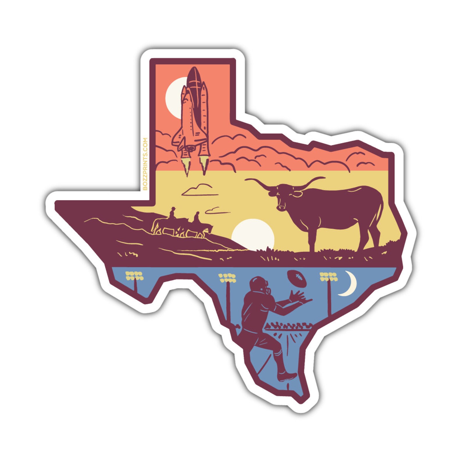 Visual Reference: Layers Of Texas Sticker
