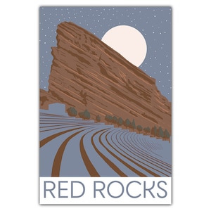 Postal nocturna del anfiteatro Red Rocks