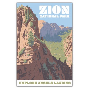 Carte postale Explorez le parc national de Zion Angels Landing