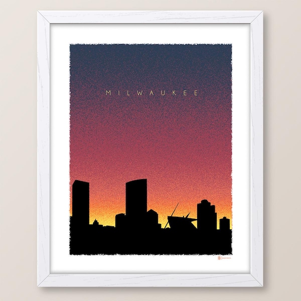 Impresión del anochecer de Milwaukee