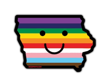 Adesivo Smiley Face Iowa Pride