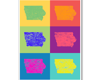 Iowa Pop Art Postcard