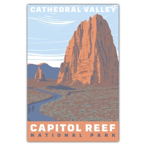 Cartão postal do Parque Nacional Capitol Reef Cathedral Valley
