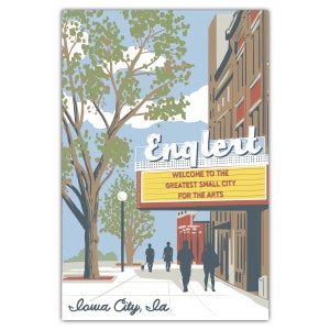 Briefkaart Iowa City: de beste kleine stad voor de kunst