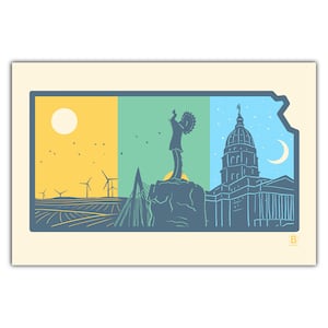 Strati di cartolina del Kansas