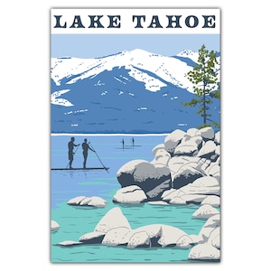 Postal del puerto de arena del lago Tahoe