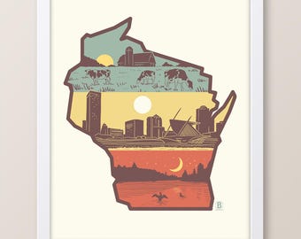Layers of Wisconsin Print
