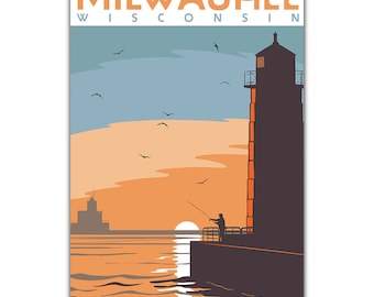 Carte postale Phare de Milwaukee Pierhead