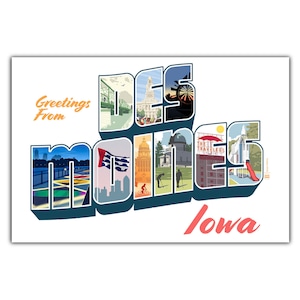 Carte postale Salutations de Des Moines