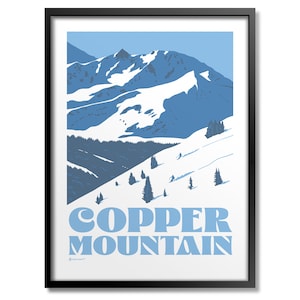 Ski koperkleurige bergprint