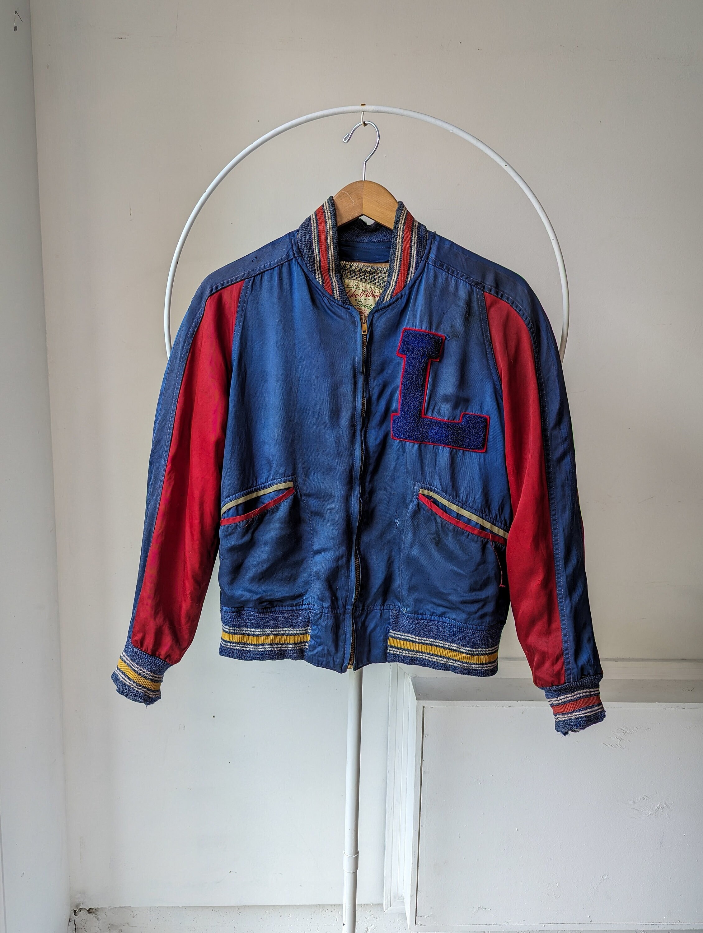 40's CAMPUS satin jacket