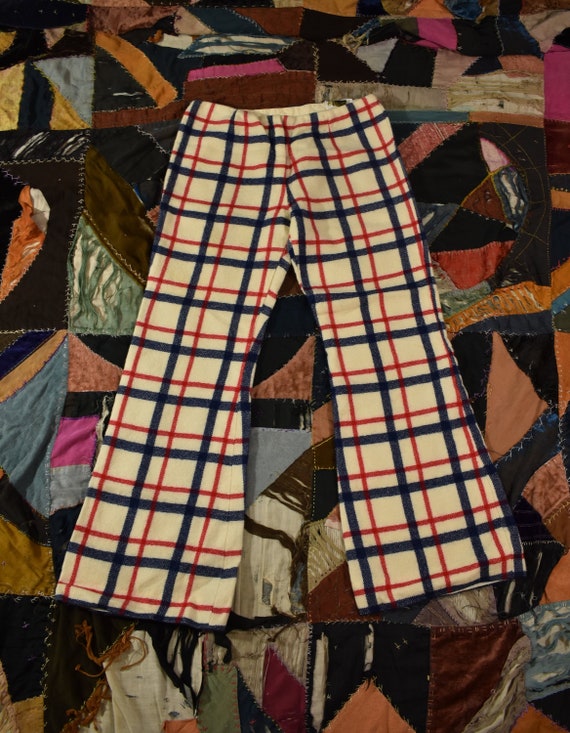 70s Plaid Wool Pants Size Small