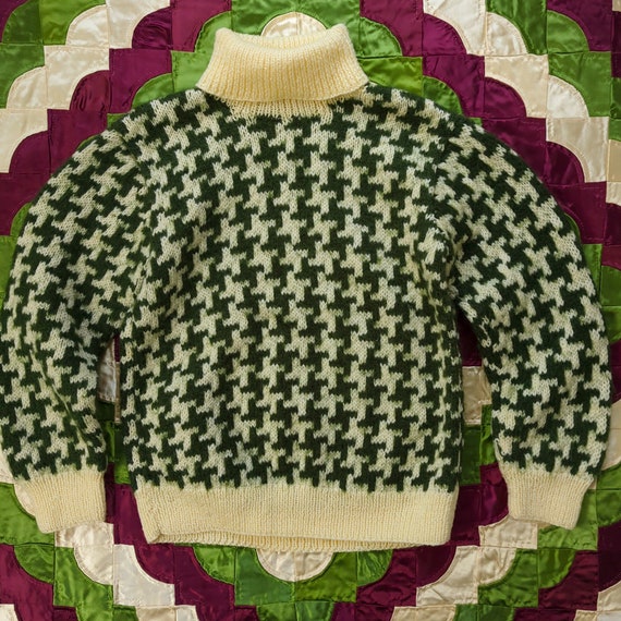Vintage 1980s Handmade Fuzzy Knit Light Cream Yel… - image 5