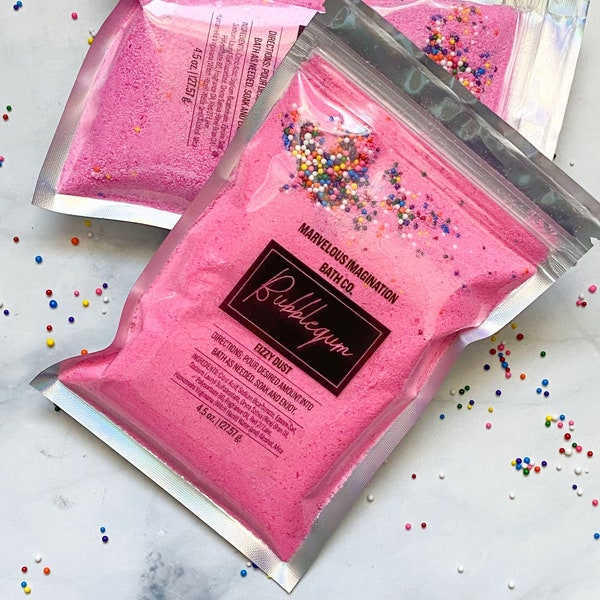 Bubblegum Fizzy Dust | Bath Bomb Dust | Fizzy Bath Powder | Foaming Bath Salt