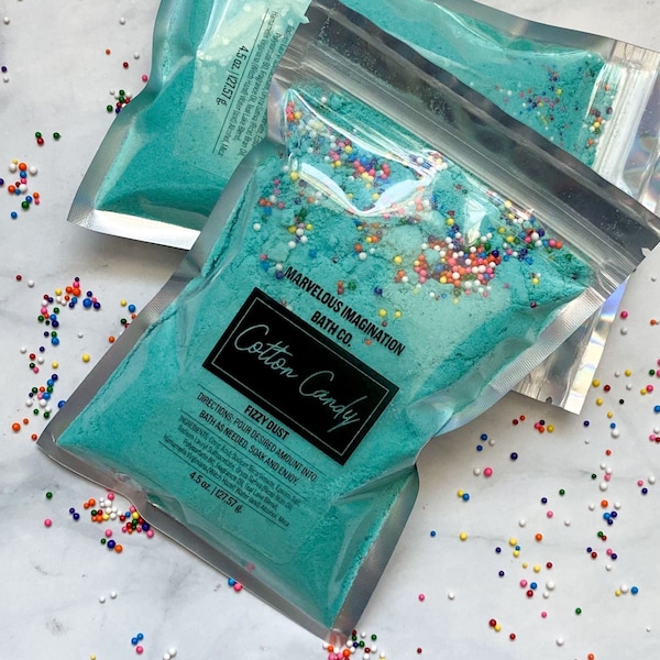 Blue Cotton Candy Fizzy Dust | Bath Bomb Dust | Fizzy Bath Powder | Foaming Bath Salt