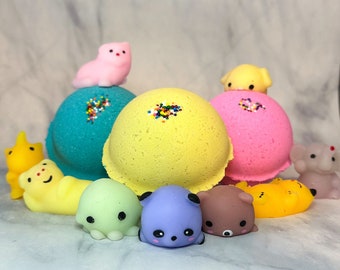 Kids Squishy Mochi Toy Surprise Bath Bomb | Easter Bath Bomb | Kids Birthday Gift |Toy Bath Bomb | Kids Bath Bomb