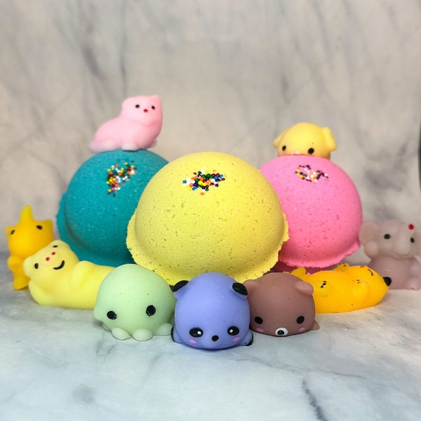 Kids Squishy Mochi Toy Surprise Bath Bomb | Easter Bath Bomb | Kids Birthday Gift |Toy Bath Bomb | Kids Bath Bomb