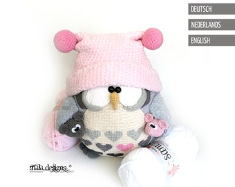 Owl with mice, crochet pattern by mala designs®