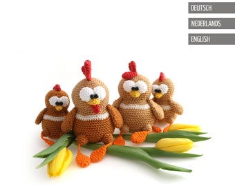 chickens, crochet pattern by mala designs®