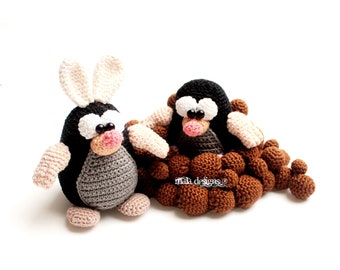 moles with mound, crochet pattern by mala designs ®