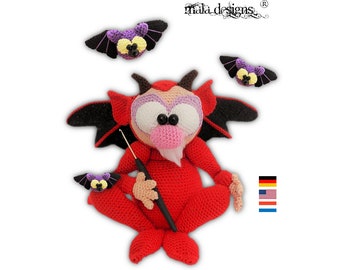 Diable avec des chauves-souris, patron au crochet