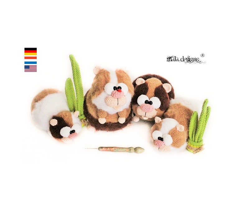 guinea pigs, crochet pattern image 1