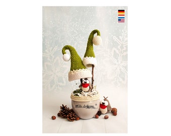 robin birds and hats - crochet pattern by mala designs ®