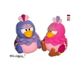 oiseaux bizarres, motif au crochet