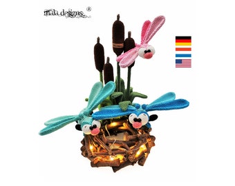 dragonflies with cattails