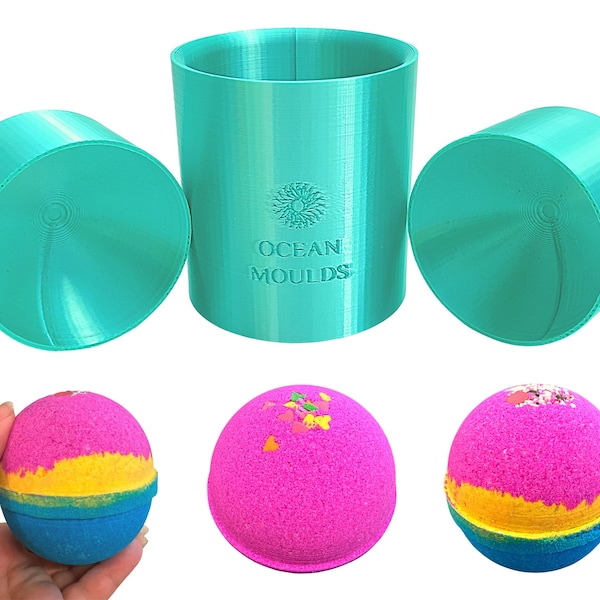 Round SPHERE Bath Bomb Mould - 3 Piece 3D Printed Shower Steamer Mold - Handmade Shower Bomb Mould