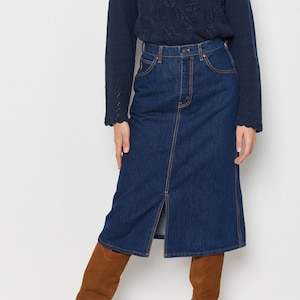 90s Dark Wash Denim Skirt S image 1