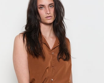 90s Sienna Sleeveless Button Down L