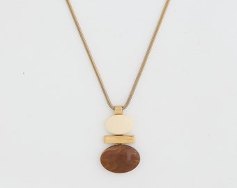 60s Stacked Stone Pendant Necklace