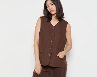 90s Chocolate Minimal Vest XL