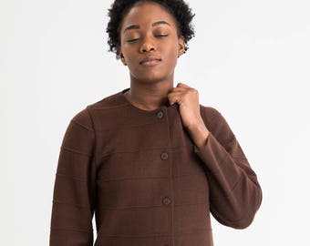 60s Chocolate Cardigan S