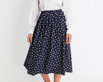 80 Navy Dot Skirt L