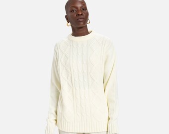 Cream Knit Sweater Etsy