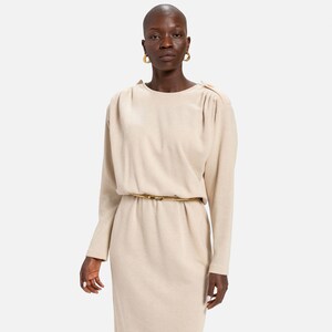 Cream sweatshirt dress top