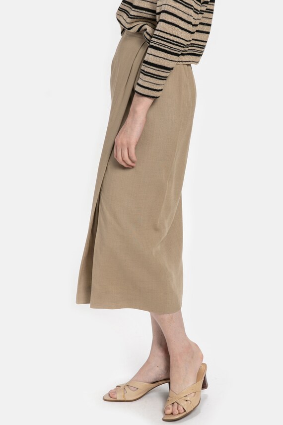 70s Tan Woven Skirt S - image 4