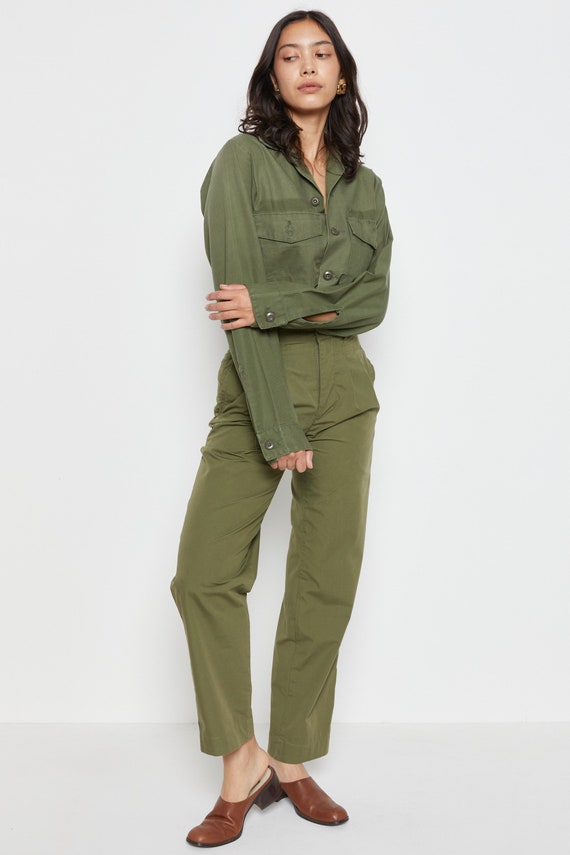 80s Army Green Pleated Trousers M