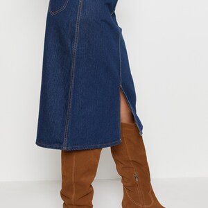 90s Dark Wash Denim Skirt S image 9