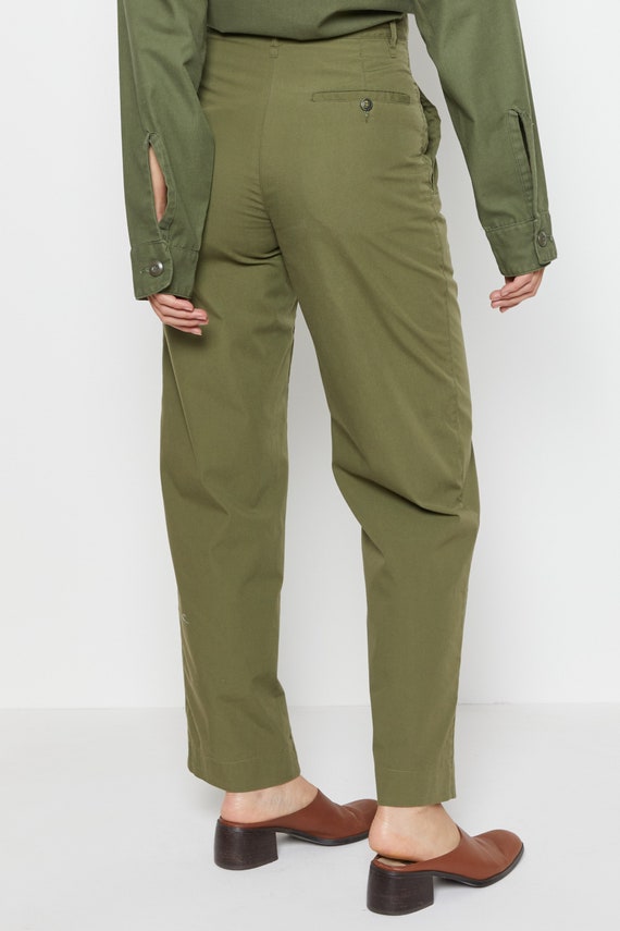 80s Army Green Pleated Trousers M - image 7